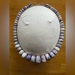Jay King 925 Chunky Graduated Purple Beaded Necklace